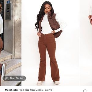 Fashion Nova Manchester High Rise Flare Brown Jeans Size 9 NWT